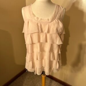 Ann Taylor LOFT Ruffled Front Sleeveless Top Sz M EUC